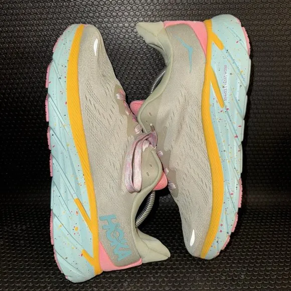 Hoka X Free People Movement Clifton 8 Green Pink Athletic Shoes Men’s Size 11D