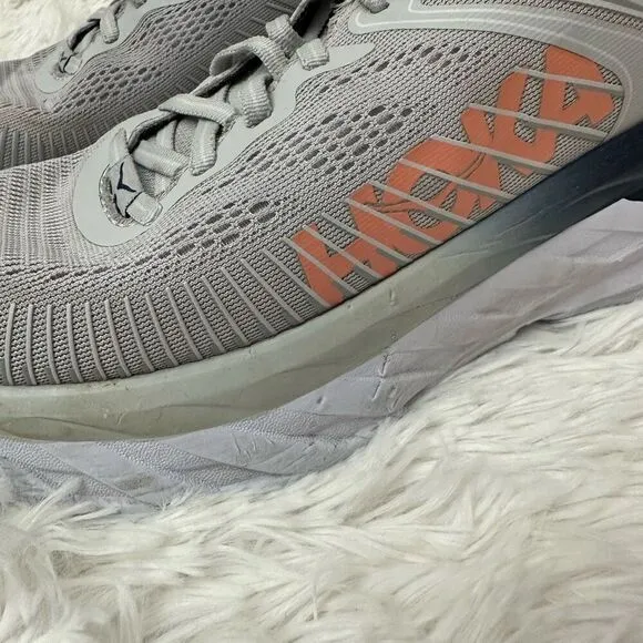 Hoka One One Womens Bondi 7 Lunar Rock Black Iris Size 9 Running Walking Shoes