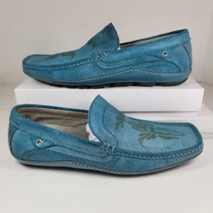 Impulse Men's Designer Casual Slip-on Shoes In Blue Brushed Suede