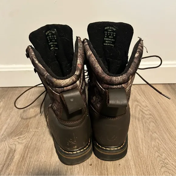 Irish Setter Red Wing Boots Mens Camo Hunting Shoes Size‎ 10 Thinsulate Hunt