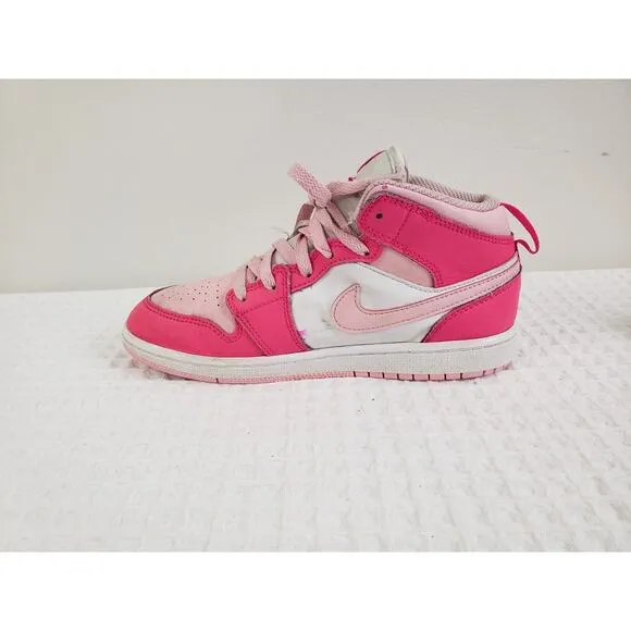 (J5) Nike Air Jordan 1 Mid Fierce Pink Girls Youth Shoes 3Y Barbie FD8781-116