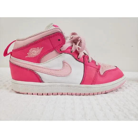 (J5) Nike Air Jordan 1 Mid Fierce Pink Girls Youth Shoes 3Y Barbie FD8781-116
