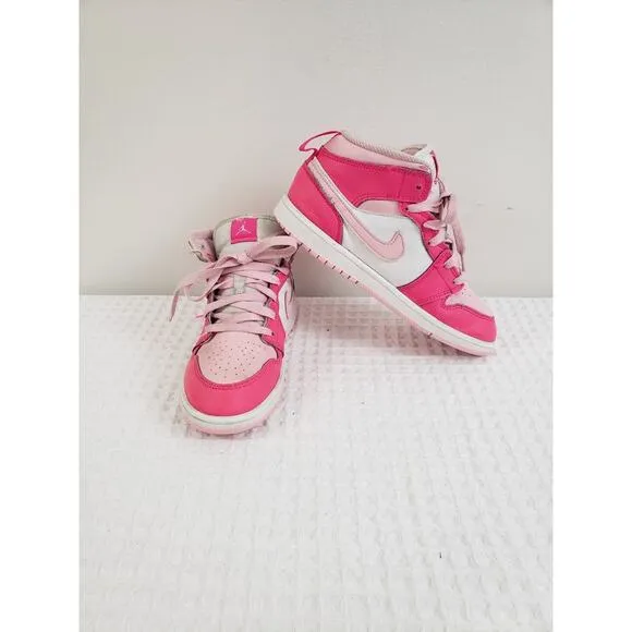 (J5) Nike Air Jordan 1 Mid Fierce Pink Girls Youth Shoes 3Y Barbie FD8781-116