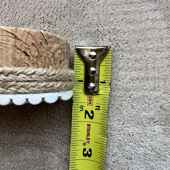 Jack Rogers Laser Cut Cork Espadrille Slide Sandals Women 7.5 M Summer Casual
