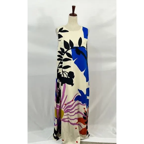 JADE Johnny Was Sz L Large Tatianna Printed Maxi Dress Silk