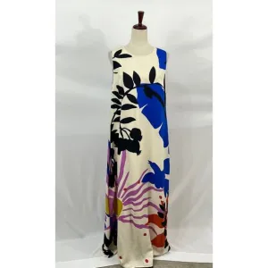 JADE Johnny Was Sz L Large Tatianna Printed Maxi Dress Silk