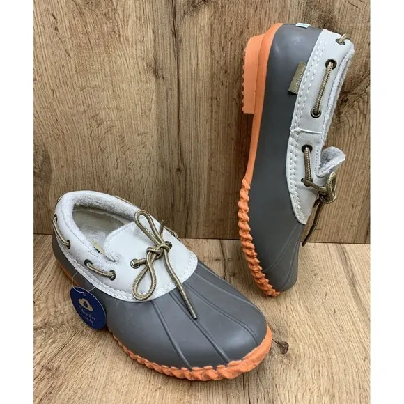 JBU Gwen Womens Size 9M Tan/Brown Orange Low Duck Shoes Weather Ready Rubber
