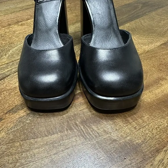 Jeffrey Campbell black leather platform pumps Mary Jane NEW SZ. 6