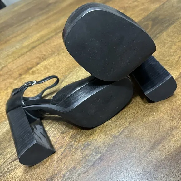 Jeffrey Campbell black leather platform pumps Mary Jane NEW SZ. 6