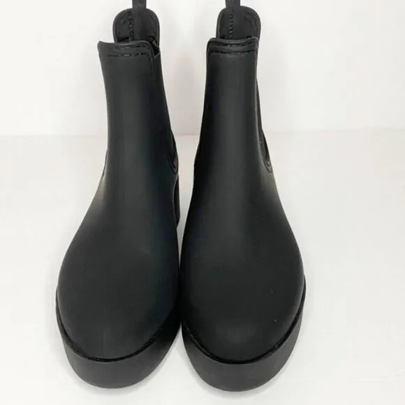 Jeffrey Campbell Lug Sole Chelsea Rain Boots Chunky Matte Black Women's Size 6