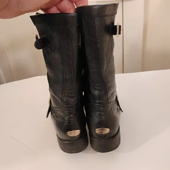 Jimmy ChooJimmy Choo Black Leather Biker Ankle Boots Size 37