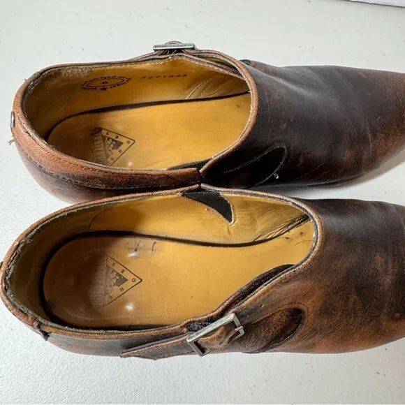John Fluevog Justine Brown Pointy Toed Low Heel Leather Shoes Size 6