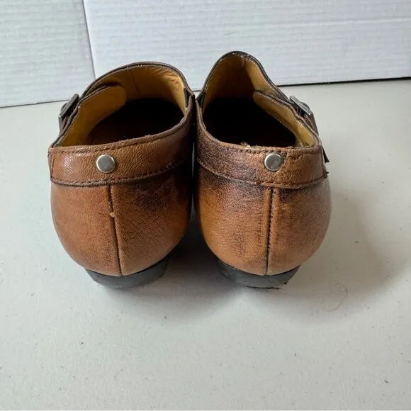 John Fluevog Justine Brown Pointy Toed Low Heel Leather Shoes Size 6