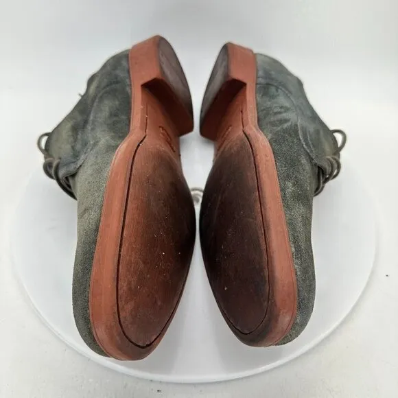 John Varvatos Men Size 7.5 Grey Suede Plain Toe Comfort Derby Dress Shoes