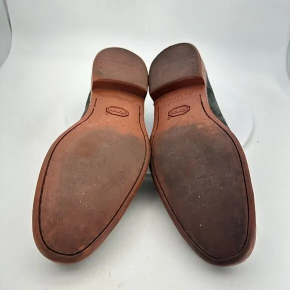 John Varvatos Men Size 7.5 Grey Suede Plain Toe Comfort Derby Dress Shoes