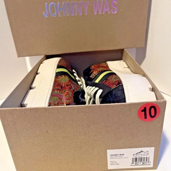 Johnny Was Downtown Jacquard Sneakers Shoes 10 Biya JWLA 3J Workshop MSRP $268