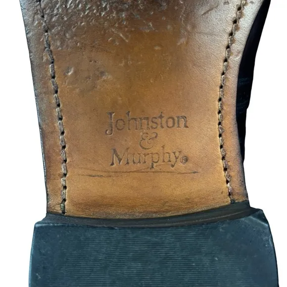 Johnson &amp; Murphy Wingtip Oxford Lace Leather Mens Maroon‎ Shoes Size 11.5