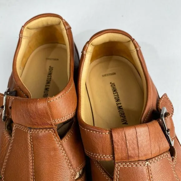 Johnston &amp; Murphy Fisherman Men's size 12 M Sandal Shoes Brown Leather,Outdoor
