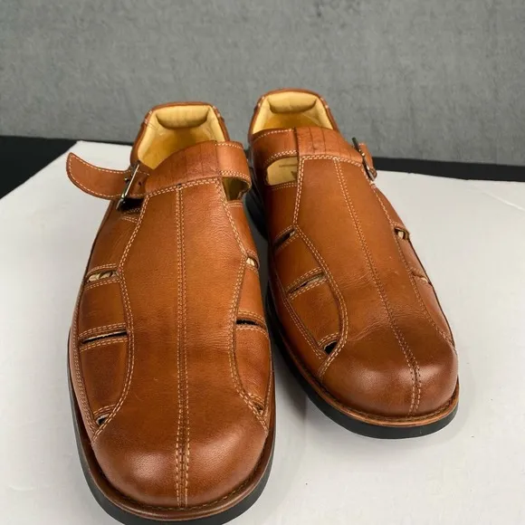 Johnston &amp; Murphy Fisherman Men's size 12 M Sandal Shoes Brown Leather,Outdoor
