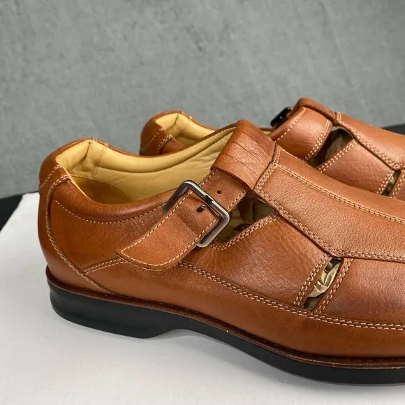 Johnston &amp; Murphy Fisherman Men's size 12 M Sandal Shoes Brown Leather,Outdoor