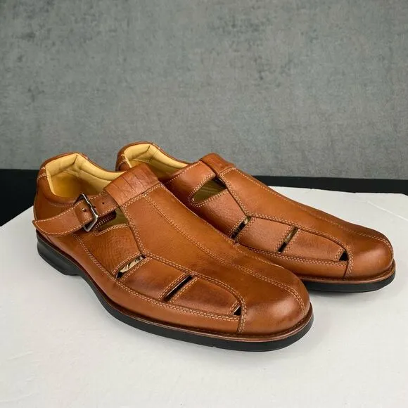 Johnston &amp; Murphy Fisherman Men's size 12 M Sandal Shoes Brown Leather,Outdoor