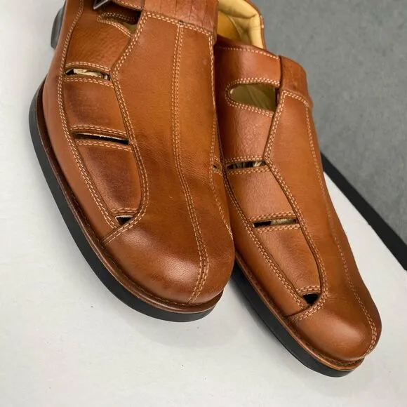 Johnston &amp; Murphy Fisherman Men's size 12 M Sandal Shoes Brown Leather,Outdoor