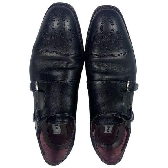 Johnston &amp; Murphy Hawthorn Double Monk Strap Dress Shoes Mens Size 10.5 Black