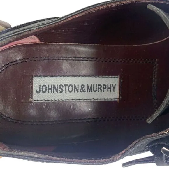 Johnston &amp; Murphy Hawthorn Double Monk Strap Dress Shoes Mens Size 10.5 Black