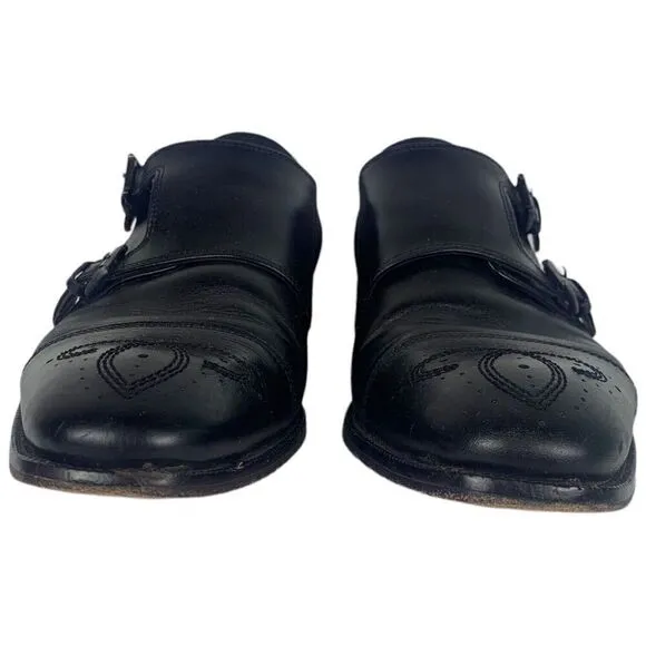 Johnston &amp; Murphy Hawthorn Double Monk Strap Dress Shoes Mens Size 10.5 Black