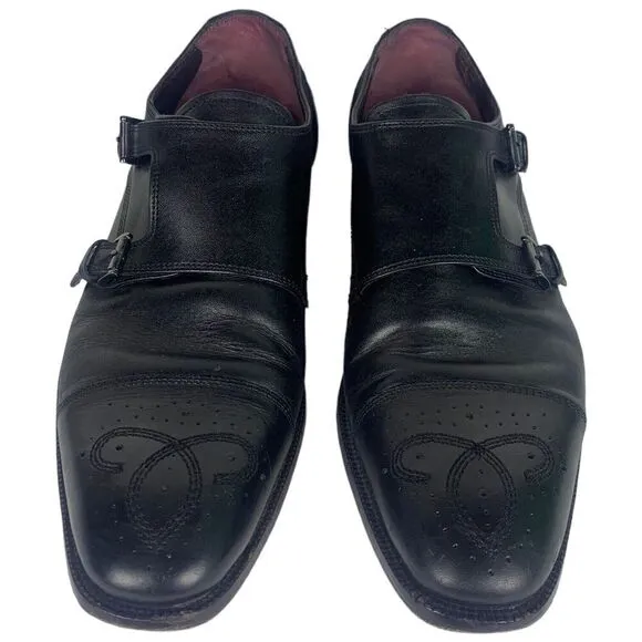 Johnston &amp; Murphy Hawthorn Double Monk Strap Dress Shoes Mens Size 10.5 Black