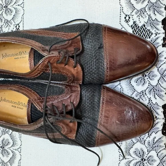 Johnston &amp; Murphy Men's Black and Brown Oxford Shoes