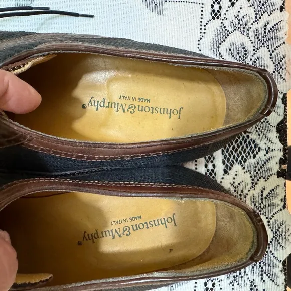 Johnston &amp; Murphy Men's Black and Brown Oxford Shoes