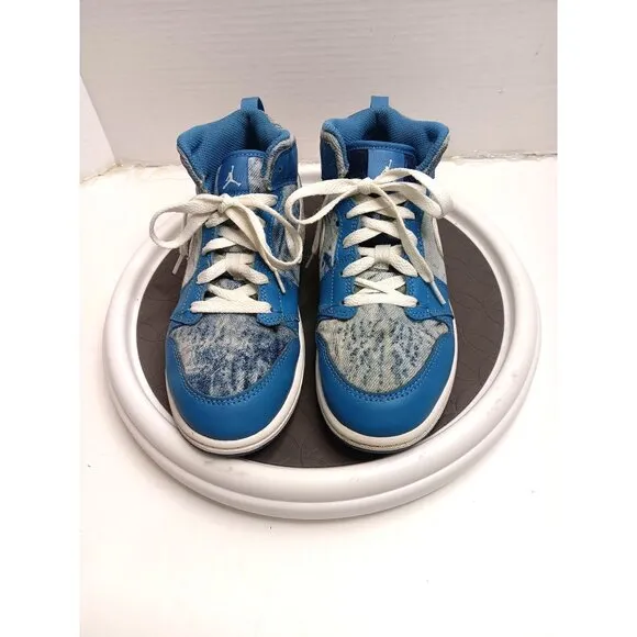 Jordan 1 Mid SE GS Sneakers 3Y Blue/White Athletic Shoes