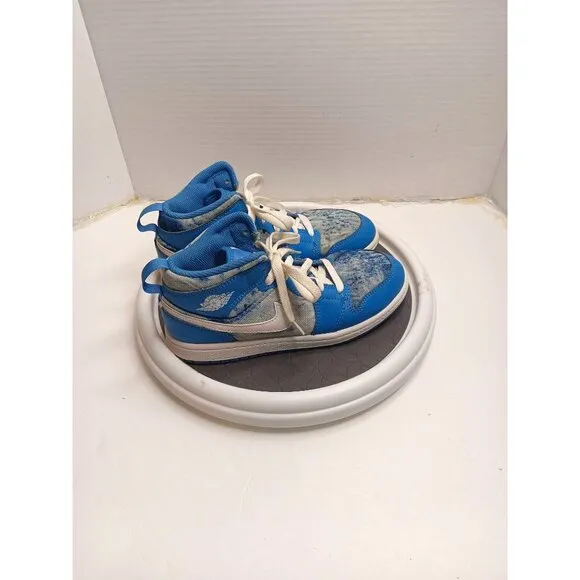 Jordan 1 Mid SE GS Sneakers 3Y Blue/White Athletic Shoes
