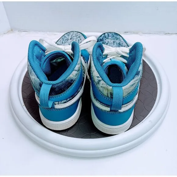 Jordan 1 Mid SE GS Sneakers 3Y Blue/White Athletic Shoes
