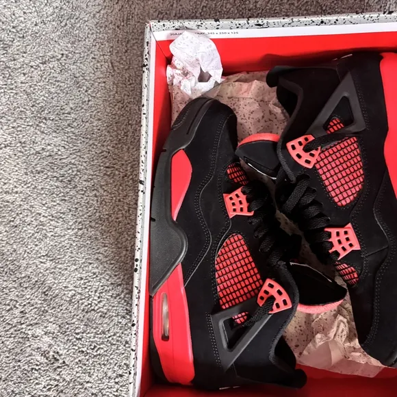 Jordan Black and Red Athletic Shoes with Classic Design