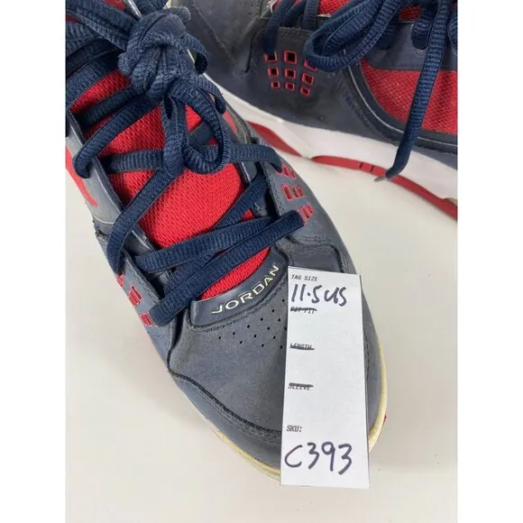 Jordan Flight 23 RST Sneakers Navy Blue/Red (512234-401) Size 11.5 US Men's C393