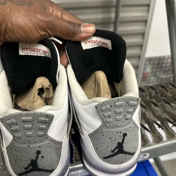 Jordan White and Black Air Jordan 4 Sneakers