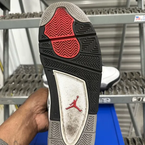 Jordan White and Black Air Jordan 4 Sneakers