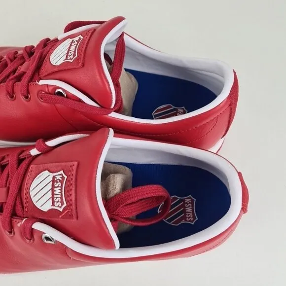 K-Swiss Classics Clean Men's Shoes Sneakers Leather Red Size 11