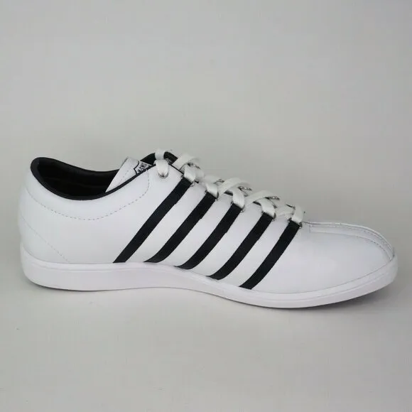 K-Swiss Thin Classic Tennis Womens Shoes White Leather Sneakers SZ 7
