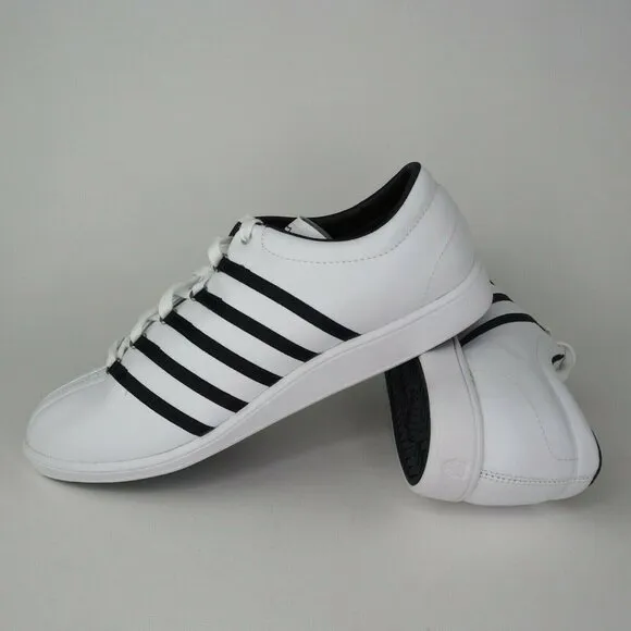 K-Swiss Thin Classic Tennis Womens Shoes White Leather Sneakers SZ 7