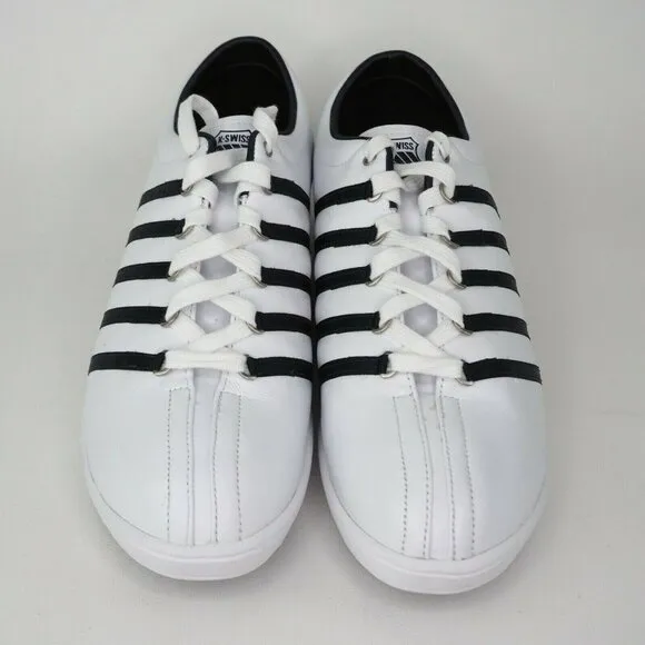K-Swiss Thin Classic Tennis Womens Shoes White Leather Sneakers SZ 7