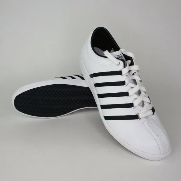 K-Swiss Thin Classic Tennis Womens Shoes White Leather Sneakers SZ 7