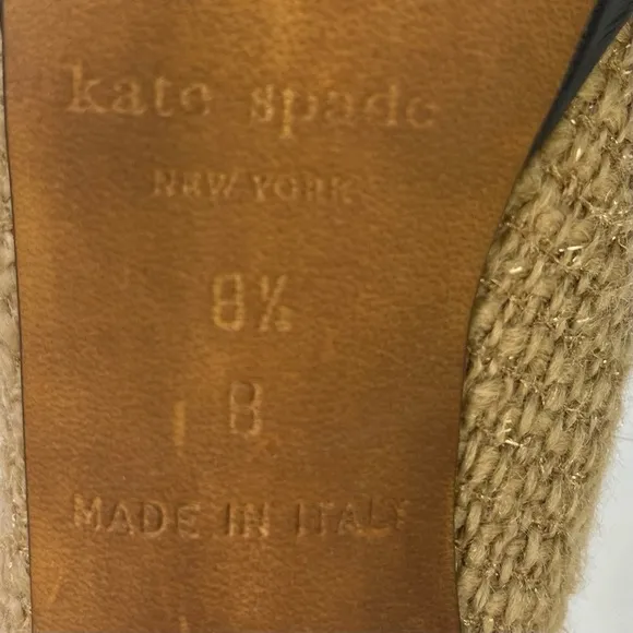 Kate Spade Galore Mink Bow Tweed Slingback Heels Womens Size 8.5‎