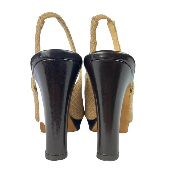 Kate Spade Galore Mink Bow Tweed Slingback Heels Womens Size 8.5‎