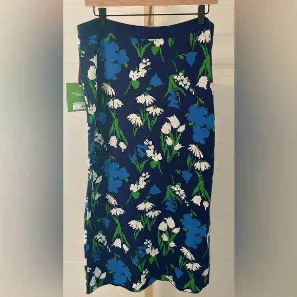 Kate Spade New York x Target Floral Knit Top and Skirt Set - Blue Green White L