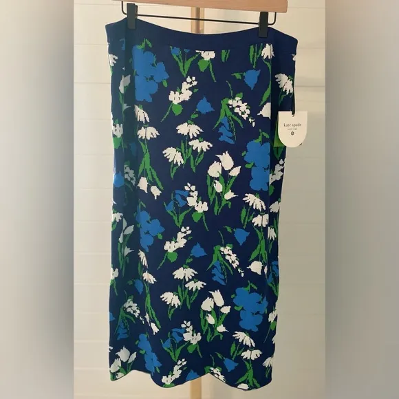 Kate Spade New York x Target Floral Knit Top and Skirt Set - Blue Green White L