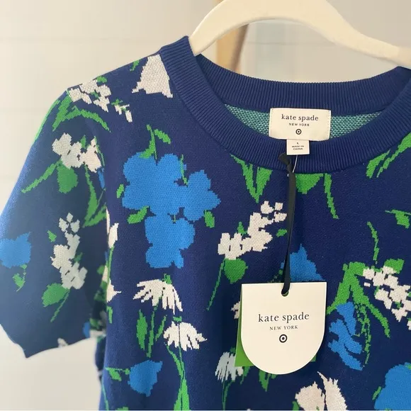 Kate Spade New York x Target Floral Knit Top and Skirt Set - Blue Green White L