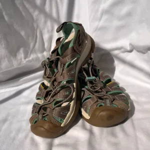Keen Brown and Green Outdoor Sandals with Protective Toe Cap